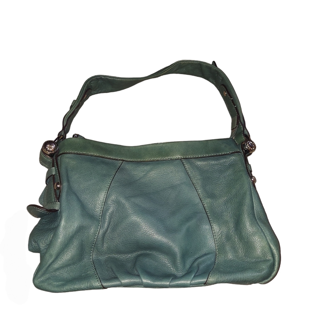 B Makowsky Blue Leather Purse Handbag